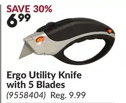 Princess Auto Ergo Utility Knife with 5 Blades offer