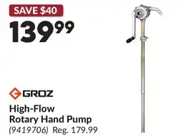 Princess Auto High-Flow Rotary Hand Pump offer