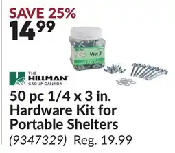 Princess Auto 50 pc 1/4 x 3 in. Hardware Kit for Portable Shelters offer