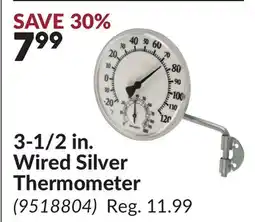 Princess Auto 3-1/2 in. Wired Silver Thermometer offer
