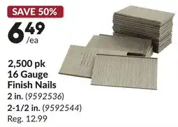 Princess Auto 2,500 pk 16 Gauge Finish Nails offer