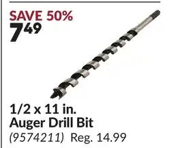 Princess Auto 1/2 x 11 in. Auger Drill Bit offer