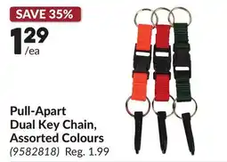 Princess Auto Pull-Apart Dual Key Chain, Assorted Colours offer