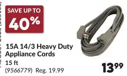 Princess Auto 15A 14/3 Heavy Duty Appliance Cords offer