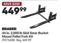 Princess Auto 44 in. 2,000 lb Skid Steer Bucket Mount Pallet Fork Kit offer