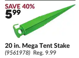Princess Auto 20 in. Mega Tent Stake offer