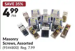 Princess Auto Masonry Screws, Assorted offer