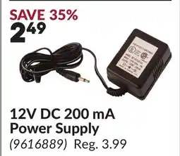 Princess Auto 12V DC 200 mA Power Supply offer