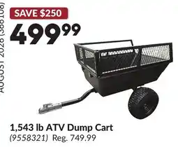 Princess Auto 1,543 lb ATV Dump Cart offer