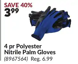 Princess Auto 4 pr Polyester Nitrile Palm Gloves offer