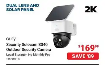 Visions Electronics Eufy Security Solocam S340 Outdoor Security Camera offer
