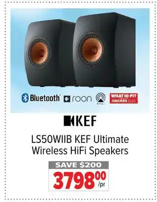 2001 Audio Video LS50WIIB KEF Ultimate Wireless HiFi Speakers offer