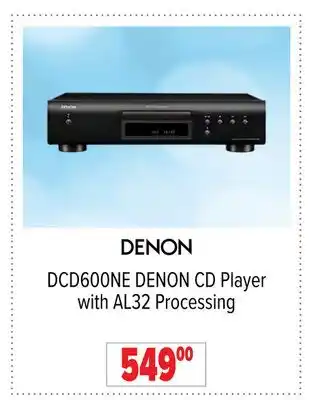 2001 Audio Video DENON DCD600NE DENON CD Player with AL32 Processing offer
