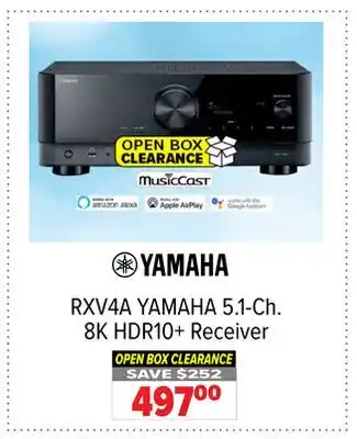 2001 Audio Video RXV4A YAMAHA 5.1-Ch. 8K HDR10+ Receiver offer