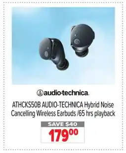 2001 Audio Video ATHCKS50B AUDIO-TECHNICA Hybrid Noise Cancelling Wireless Earbuds offer