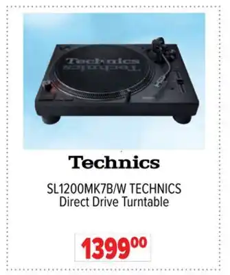 2001 Audio Video SL1200MK7B/W TECHNICS Direct Drive Turntable offer