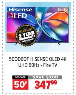 2001 Audio Video 50QD6QF 50 HISENSE QLED 4K UHD 60Hz - Fire TV offer