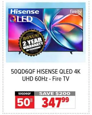 2001 Audio Video 50QD6QF 50 HISENSE QLED 4K UHD 60Hz - Fire TV offer