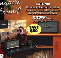 2001 Audio Video ACTONIII Marshall Compact Bluetooth speaker delivering room-filling sound offer