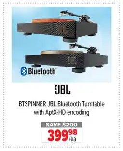 2001 Audio Video BTSPINNER JBL Bluetooth Turntable with AptX-HD encoding offer