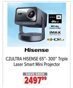 2001 Audio Video C2ULTRA HISENSE 65- 300 Triple Laser Smart Mini Projector offer
