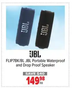 2001 Audio Video FLIP7BK/BL JBL Portable Waterproof and Drop Proof Speaker offer