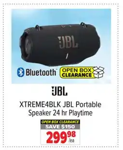 2001 Audio Video XTREME4BLK JBL Portable Speaker 24 hr Playtime offer