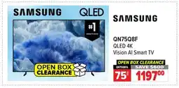 2001 Audio Video QN75Q8F 75 SAMSUNG QLED 4K Vision AI Smart TV offer