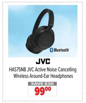 2001 Audio Video JVC HAS75NB JVC Active Noise Cancelling Wireless Around-Ear Headphones offer