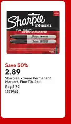 Staples Sharpie Extreme Permanent Markers, Fine Tip offer