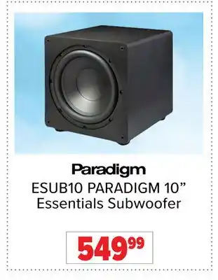 2001 Audio Video ESUB10 PARADIGM 10 Essentials Subwoofer offer