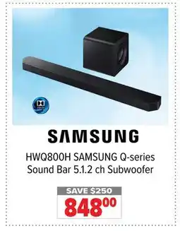 2001 Audio Video HWQ800H SAMSUNG Q-series Sound Bar 5.1.2 ch Subwoofer offer