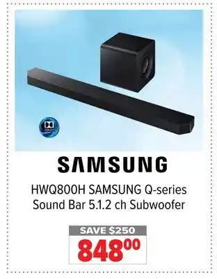 2001 Audio Video HWQ800H SAMSUNG Q-series Sound Bar 5.1.2 ch Subwoofer offer