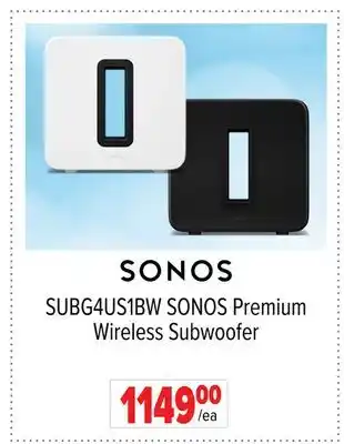 2001 Audio Video SUBG4US1BW SONOS Premium Wireless Subwoofer offer