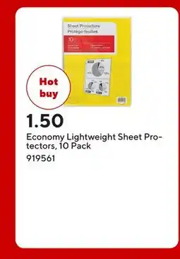 Staples Economy Lightweight Sheet Protectors offer