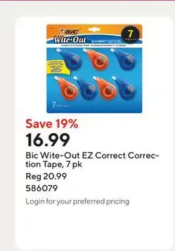 Staples Bic Wite-Out EZ Correct Correction Tape offer