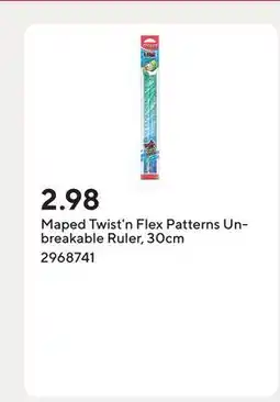 Staples Maped Twist'n Flex Patterns Unbreakable Ruler, 30cm offer
