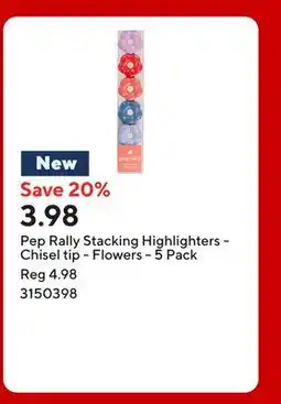 Staples Pep Rally Stacking Highlighters - Chisel tip - Flowers offer