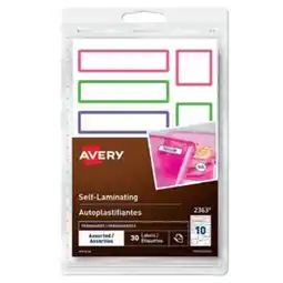 Staples Avery Self-Laminating Labels, Assorted Sizes, Neon Colours, 30 Pack (2363) offer