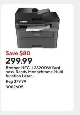Staples Brother MFC-L2820DW Business-Ready Monochrome Multifunction Laser Printer offer