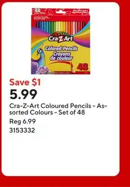 Staples Cra-Z-Art Coloured Pencils - Assorted Colours - Set of 48 offer