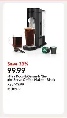 Staples Ninja Pods & Grounds Single-Serve Coffee Maker - Black offer