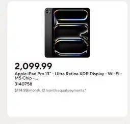 Staples Apple iPad Pro 13 - Ultra Retina XDR Display - Wi-Fi - M5 Chip - 256 GB - Space Black offer
