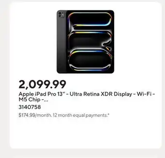 Staples Apple iPad Pro 13 - Ultra Retina XDR Display - Wi-Fi - M5 Chip - 256 GB - Space Black offer