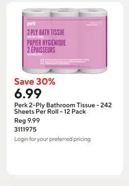 Staples Perk 2-Ply Bathroom Tissue - 242 Sheets Per Roll offer