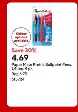 Staples Paper Mate Profile Ballpoint Pens, 1.4mm offer