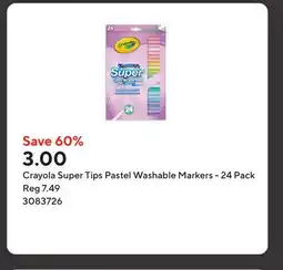 Staples Crayola Super Tips Pastel Washable Markers offer