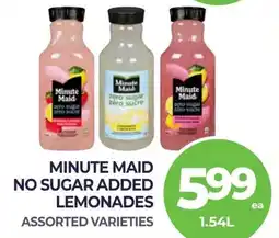 Vince's Market Minute maid no sugar added lemonades offer