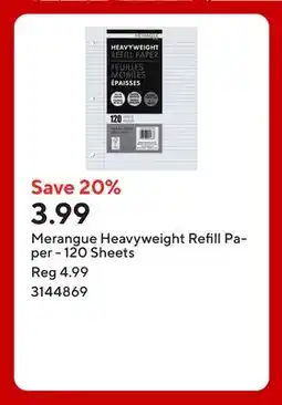 Staples Merangue Heavyweight Refill Paper - 120 Sheets offer