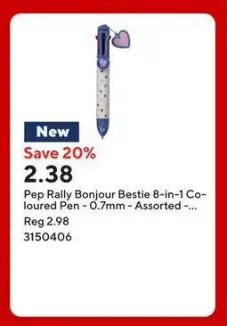Staples Pep Rally Bonjour Bestie 8-in-1 Coloured Pen - 0.7mm - Assorted - Hearts offer
